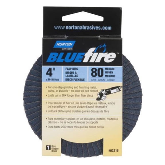 Norton Abrasives Fiber Disc,4 in Dia,5/8in Arbor,P80 Grit 66623399052