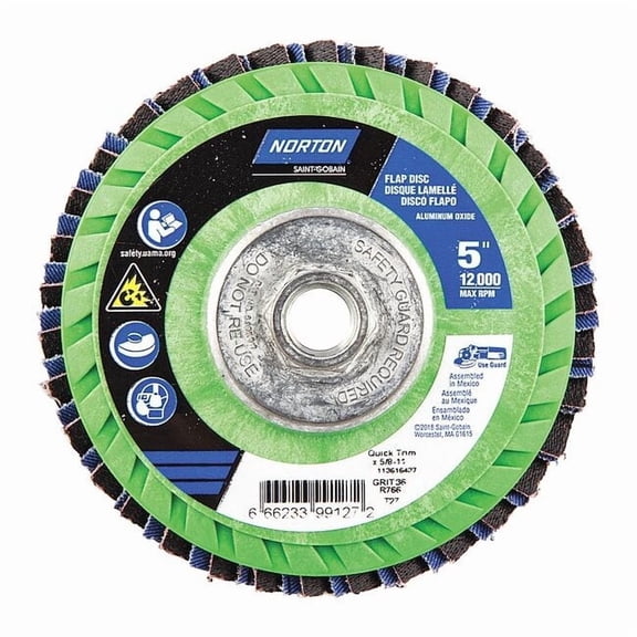 Norton Abrasives Fiber Disc,5 in Dia,5/8in Arbor,P36 Grit 66623399127