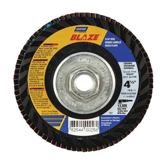 Norton Abrasives Fiber Disc,5 in Dia,7/8in Arbor,120 Grit 66254400519