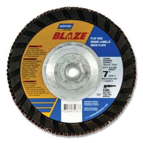 Norton Abrasives Fiber Disc,7 in Dia,5/8in Arbor,120 Grit 66254461069