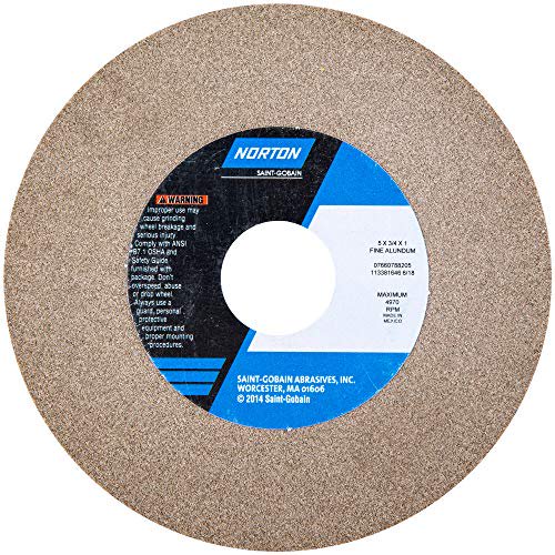 Norton Abrasives Grinding Wheel, 5in.Dia, AO, 100/120G, Brown 07660788205