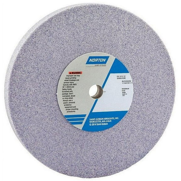Norton Abrasives Grinding Wheel, T1, 6x1/2x1/2, AO, 60G, PK5 66252836394