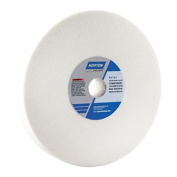 Norton Abrasives Grinding Wheel, T1, 8x1x1, AO, 60G, White 07660788281