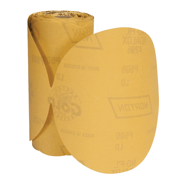 Norton Gold Reserve 83813 A296 Series Sanding Disc Roll, 5 in, P320 Grit, Aluminum Oxide, PSA Attachment