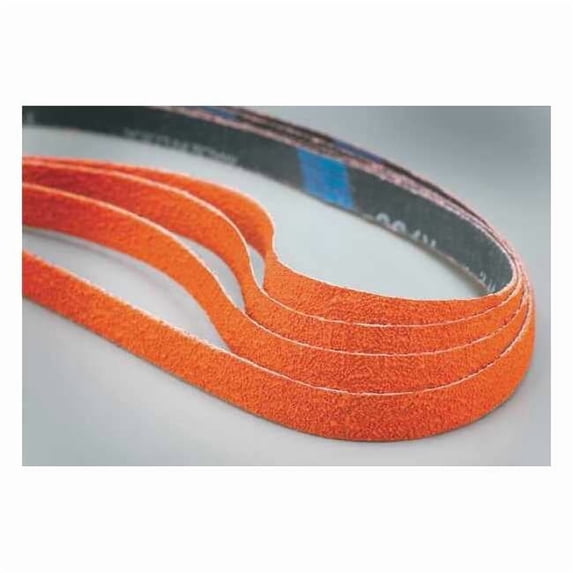 Sanding Belt, 1/2 in W, 24 in L, Coated, Ceramic, 60 Grit, Coarse, Blaze R980P, Orange