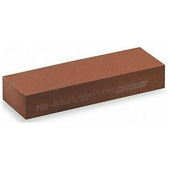 Single Grit Benchstone, 8 in W, 2 in L, 1 in H, Aluminum Oxide, Brown, Orange