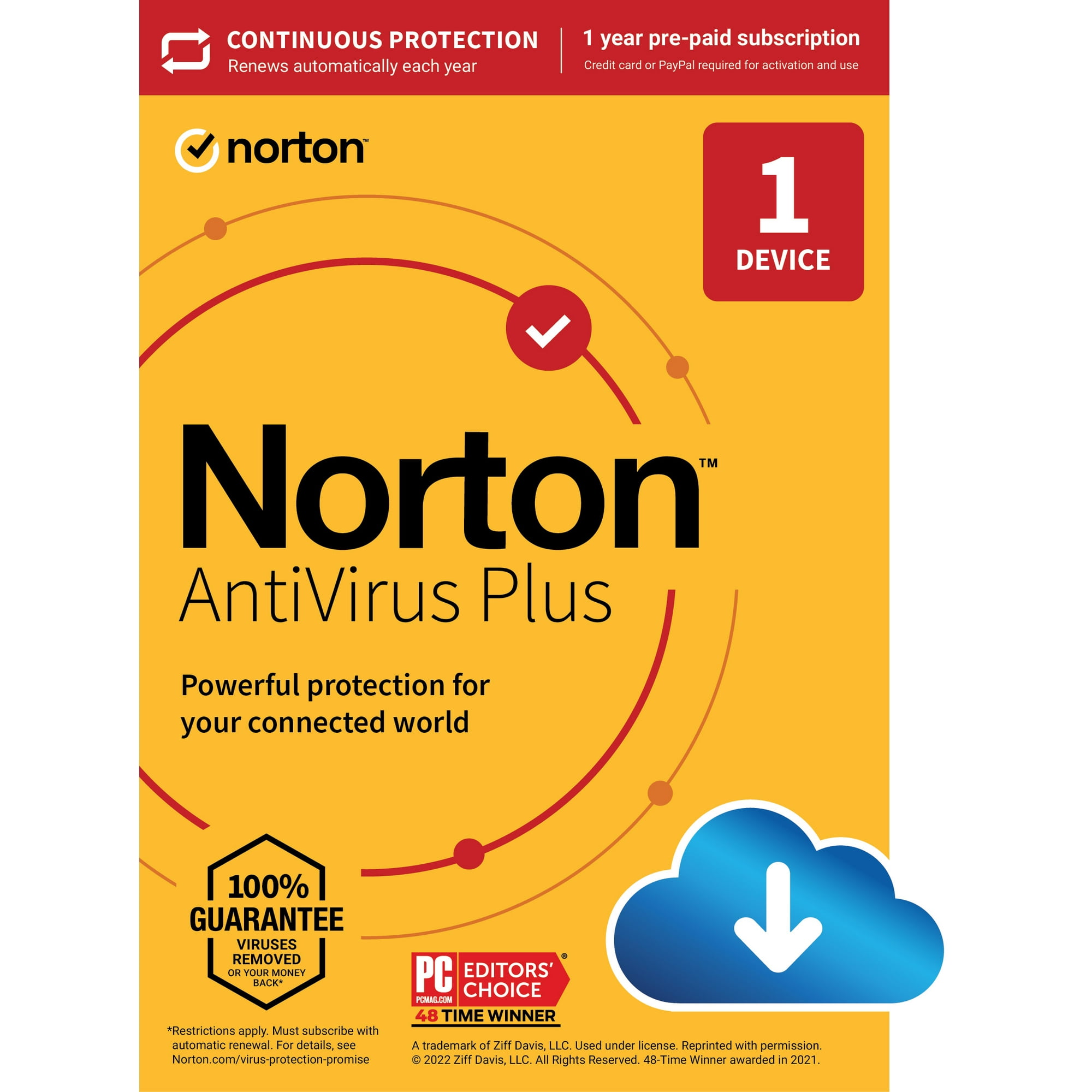 Save .35 on Norton AntiVirus Plus, 1 Device, 1 Year with Auto Renewal @ Walmart