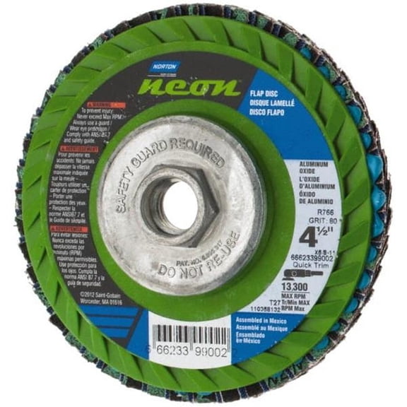 Norton NR66623399002 4.5 x 0.625-11 in. Flap Wheel - 80 Grit