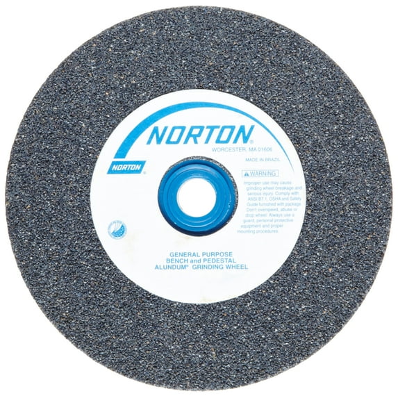 Norton Gemini Bench and Pedestal Abrasive Wheel, Type 01 Straight, Aluminum Oxide, 1" Arbor, 5" Diameter, 1" Thickness, Medium 60 Grit (Pack of 1) CA1