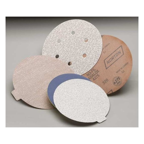 Hook-and-Loop Sanding Disc, 5" Dia, No Hole, Aluminum Oxide, P500 Grit, Coated Type, A275OP
