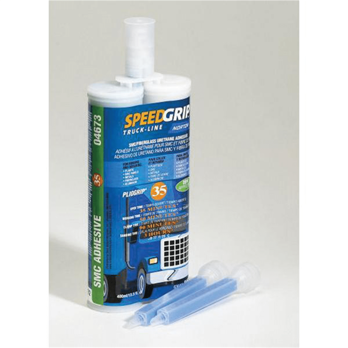 Norton Speed Grip 04673 2-Part Adhesive, 400 mL Cartridge, Beige, Liquid