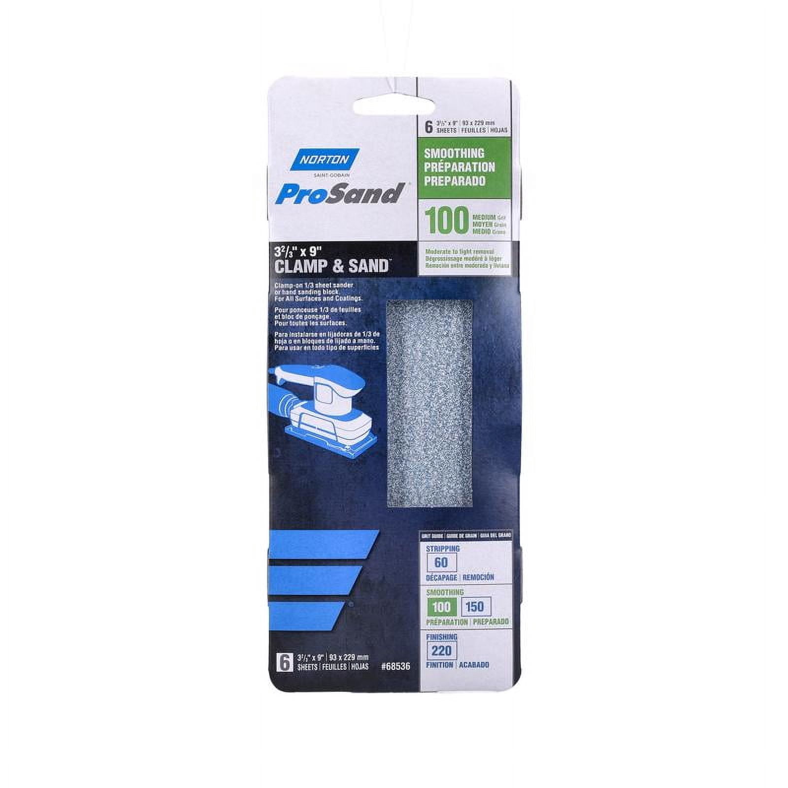 Norton ProSand 9 in. L X 3 in. W Aluminum Oxide 100 Grit Very Fine 1/3 ...