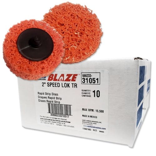 Norton Quick Change Grinding Discs, 2 Inch, Orange, Extra Coarse, 10-Pack