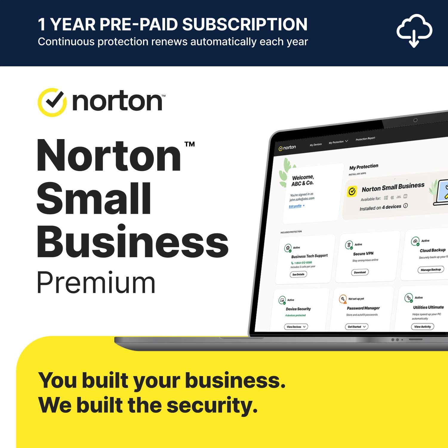 Norton Small Business Premium, 10 Devices  Protect What Youve Built, 24/7 Business Tech Support, VPN, PC Cloud Backup, Business Antivirus Software, &amp; Data Protection [Digital Download]