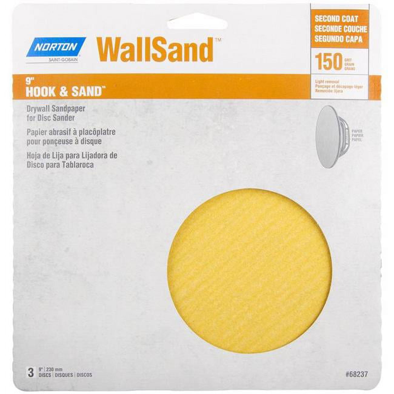 Norton 9 in. 150 Grit Fine WallSand Aluminum Oxide Hook & Loop Drywall