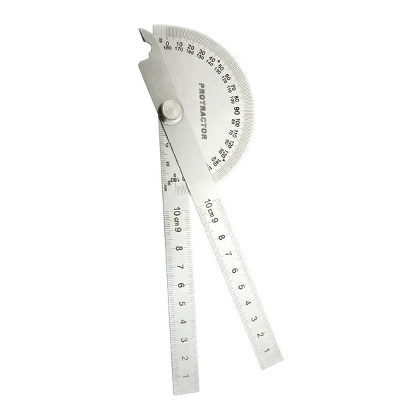 Nortools Stainless Steel Angle Protractor, Silver, 0-180