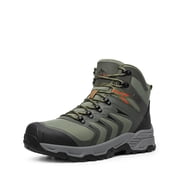 NORTIV 8 Men's Waterproof Hiking Boots with Arch Support, Slip-Resistant Rubber Sole, Lightweight Trekking Boots for Outdoor Adventures