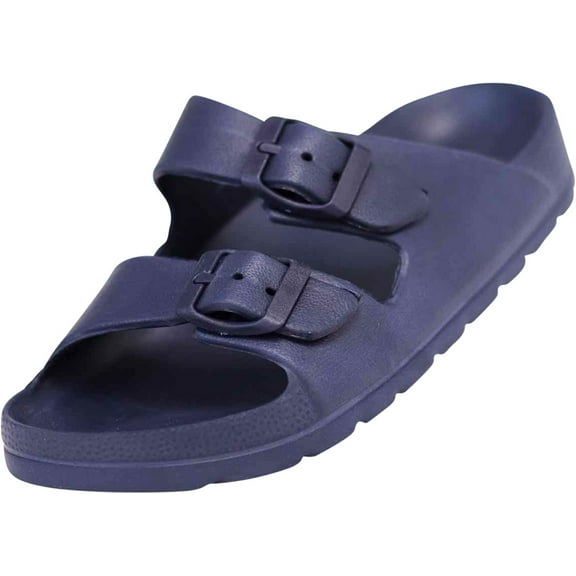 Norty Boy Girl Children Toddler Little and Big Kid 2 Strap Slide Sandal 41907-1MUSLittleKid (Navy)