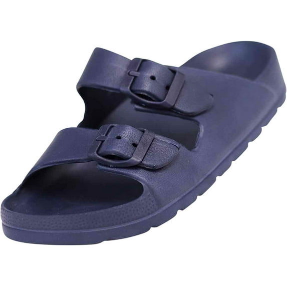 Norty Boy Girl Children Toddler Little and Big Kid 2 Strap Slide Sandal 41907-1MUSLittleKid (Navy)