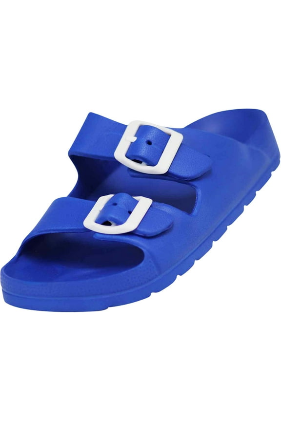 Norty Boy Girl Children Toddler Little and Big Kid 2 Strap Slide Sandal 41908-3MUSLittleKid (Royal)