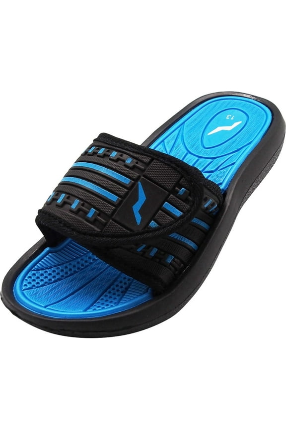 Norty Boy's Summer Slide Strap Shower Sandals Slip On Comfort Casual Shoes