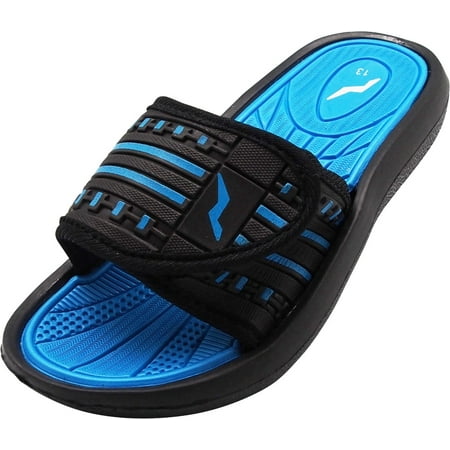 Norty Boy's Summer Slide Strap Shower Sandals Slip On Comfort Casual Shoes
