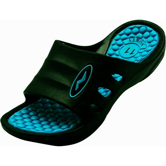 Norty Girls' Sandals Slide Flat Strap, Flat Heel Medium Width Round Toe