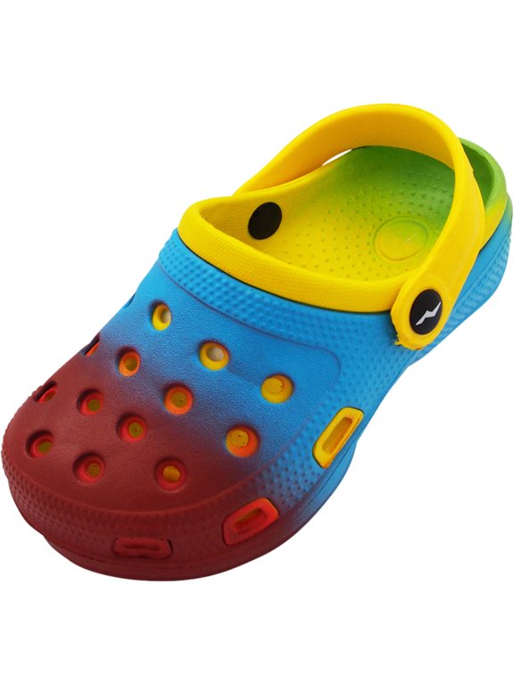 Norty Girls & Boys Tie Dye Clog Sandal with Backstrap - RUNS 2 SIZES SMALL 40585-2MUSLittleKid Yellow Tie Dye