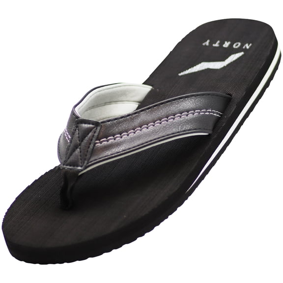Norty Men's Soft EVA Flip Flop Thong Sandal Shoe 41500-11D(M)US (Black/Grey)