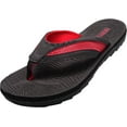 thumbnail image 1 of Norty Men's Summer Comfort Casual Thong Flat Flip Flops Sandals Slipper Shoes 40347-12D(M)US (Black-Red), 1 of 7