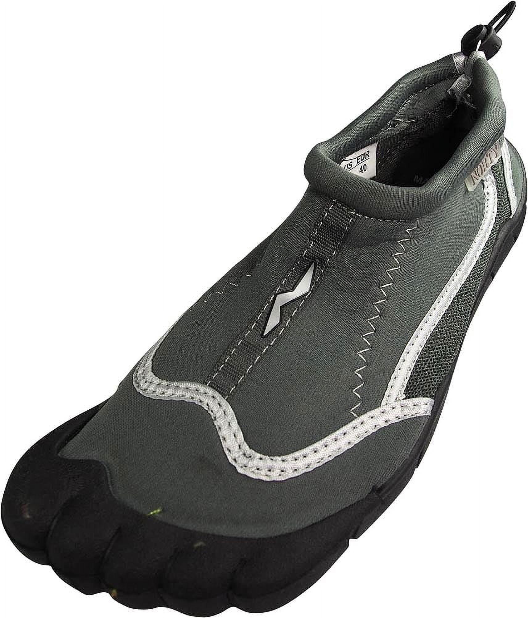 NORTY Toddler Aqua Socks | Waterproof Mesh Skeletoe Shoes For Pool & Beach | Non-Slip Sole, Neoprene Uppers, Grey & Pink