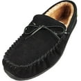thumbnail image 1 of Norty Mens Genuine Leather Cowhide Suede Slippers - Moccasin Slip On Loafer 39862-13D(M)US Black, 1 of 7