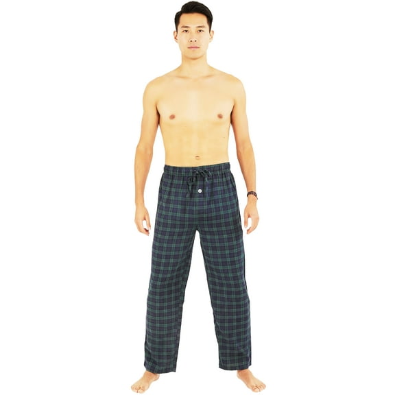 Norty Mens Pajama Pants, Flannel Lounge Sleep Pant - Plaids and Solids, Cotton Blend