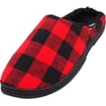 thumbnail image 1 of Norty Mens Slippers - Memory Foam Mule and Clog Slippers - Faux Suede, Microfiber or Flannel 40820-X-Large Red/Black Buffalo Plaid, 1 of 7