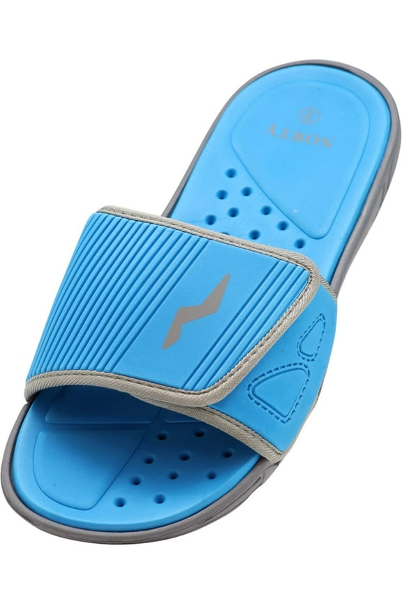 Norty Men's Quick Drying Beach Pool Shower Slides Sandals with Drain Holes