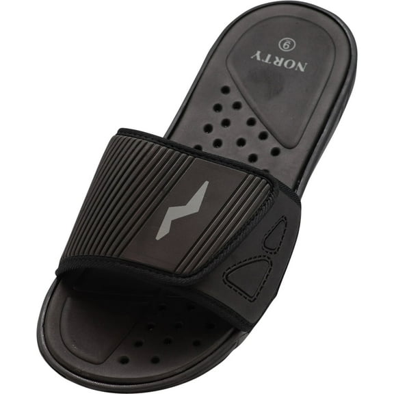 Norty Men's Quick Drying Beach Pool Shower Slides Sandals with Drain Holes