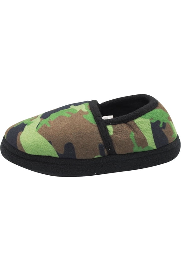 Norty Toddler Little and Big Boy's Kids Fleece Memory Foam Slip On Indoor Slippers Shoe