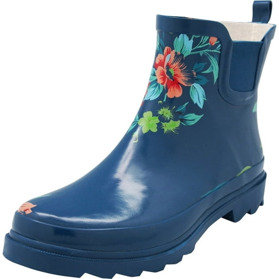Norty Women’s Ankle High Rain Boots – Waterproof 6 inch Rubber Winter Spring and Garden Boots - runs a 1/2 size large
