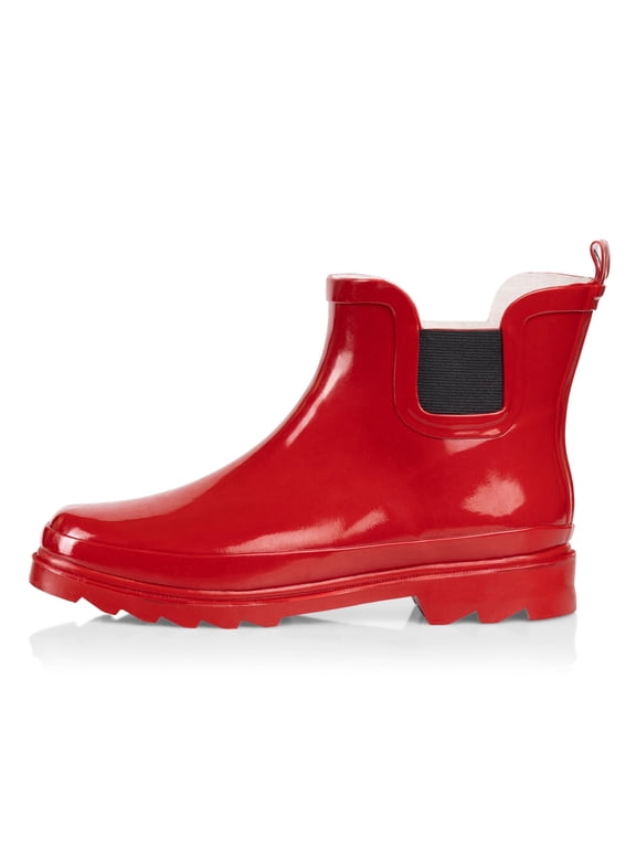 Norty Women’s Ankle High Rain Boots – Waterproof 6 inch Rubber Winter Spring and Garden Boots - runs a 1/2 size large