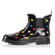 Norty Women s Ankle High Rain Boots   Waterproof 6 inch Rubber Winter Spring and Garden Boots - runs a 1/2 size large