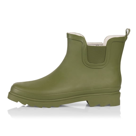 Norty Women’s Ankle High Rain Boots – Waterproof 6 inch Rubber Winter Spring and Garden Boots - runs a 1/2 size large