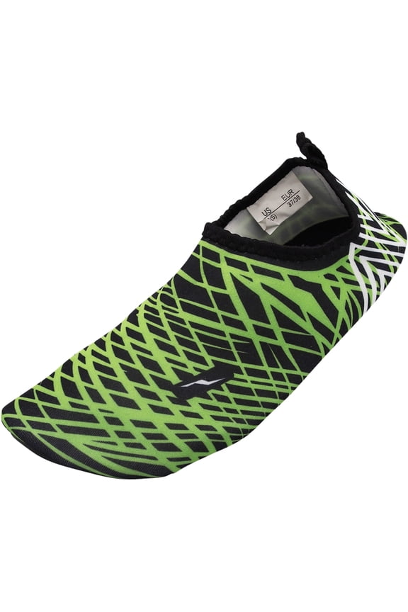 Norty Women's Barefoot Water Skin Shoe Aqua Sock Beach Swim Surf Yoga Exercise 40667-X-Large (Green)