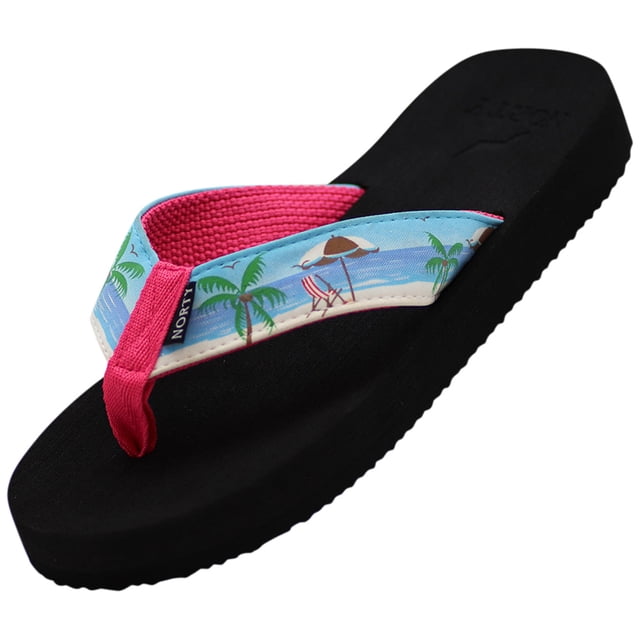 Norty Women's Flip-Flop Sandal, Low Heel Platform Sandal