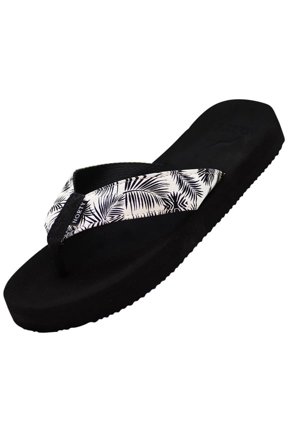 Norty Women's Flip-Flop Sandal, Low Heel Platform Sandal