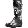 thumbnail image 1 of Norty Women's Hurricane - Glossy Matte Waterproof Mid-Calf Rainboots - Runs 1/2 Size Big 41300-8B(M)US Black Cannabis, 1 of 4