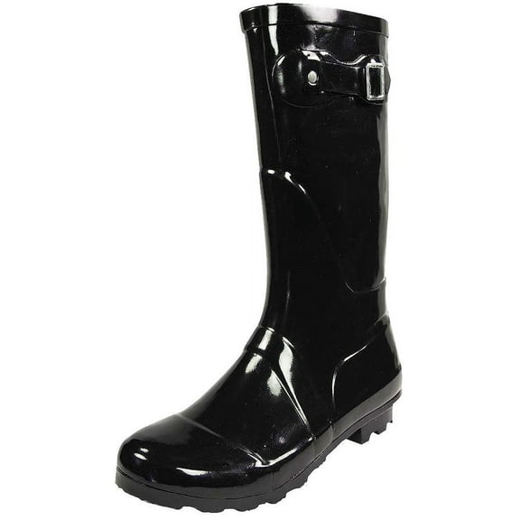 Norty Women's Hurricane Rain Boots – Waterproof Mid-Calf Length 11 inch Rubber Winter Spring and Garden Boots - runs a 1/2 size large