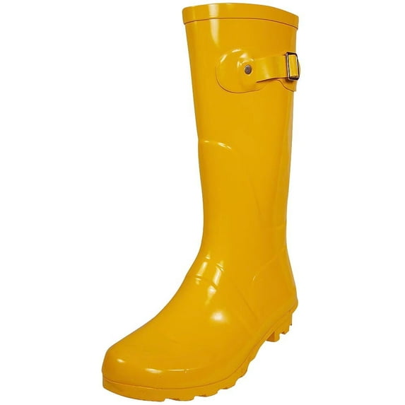 Norty Women's Hurricane Rain Boots – Waterproof Mid-Calf Length 11 inch Rubber Winter Spring and Garden Boots - runs a 1/2 size large