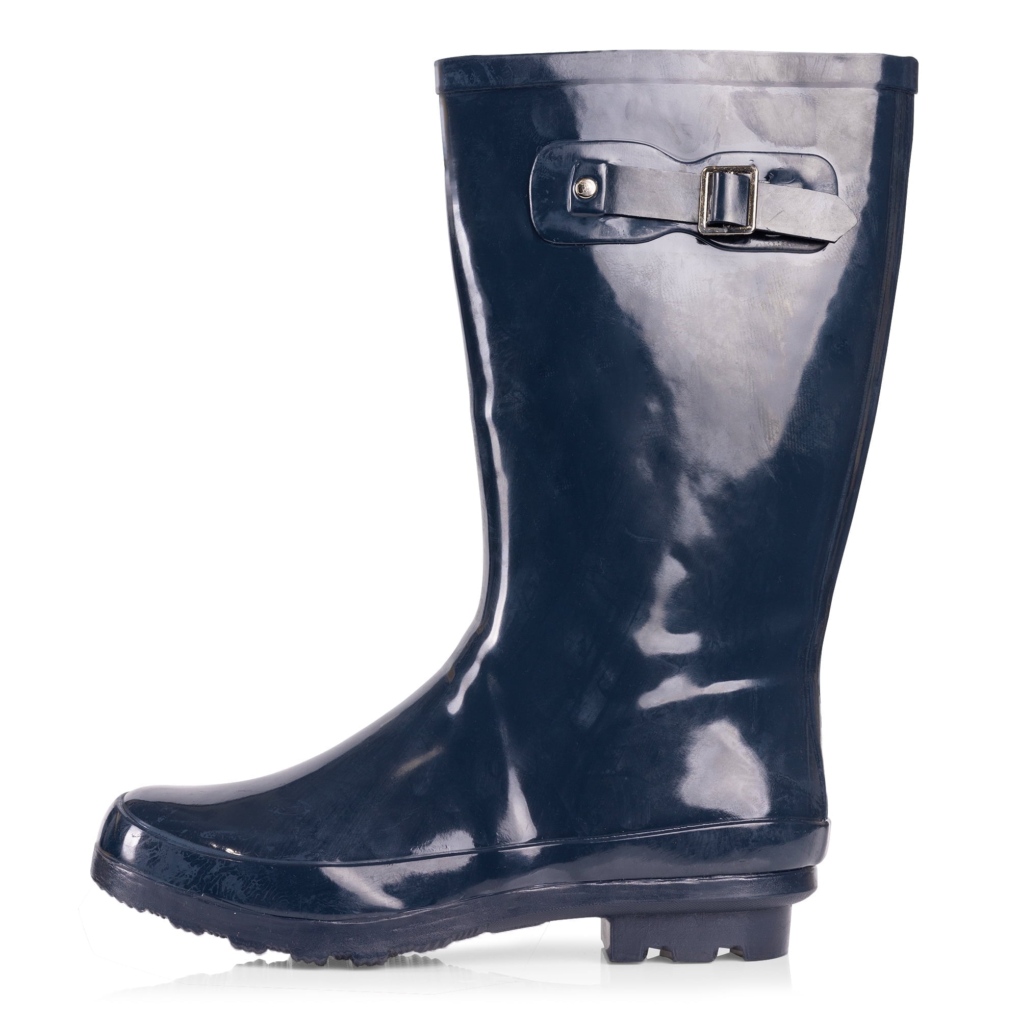 Norty Women's Hurricane Rain Boots – Waterproof Mid-Calf Length 11 inch Rubber Winter Spring and Garden Boots - runs a 1/2 size large