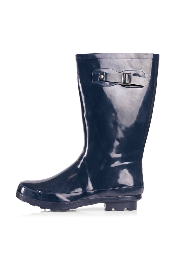 Norty Women's Hurricane Rain Boots – Waterproof Mid-Calf Length 11 inch Rubber Winter Spring and Garden Boots - runs a 1/2 size large