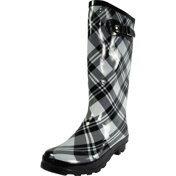 Norty Women’s Hurricane Rain Boots – Waterproof High-Calf Length 13 inch Rubber Winter Spring and Garden Boots - Runs 1/2 size large